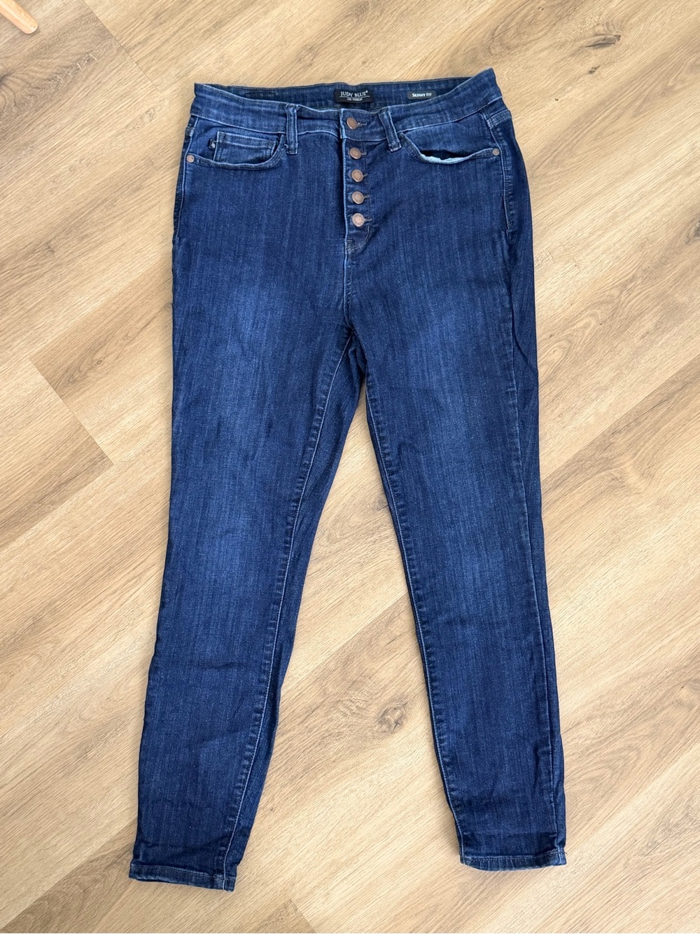 Judy Blue Dark Blue High-Rise Button-Fly Women’s Jeans Skinny Fit